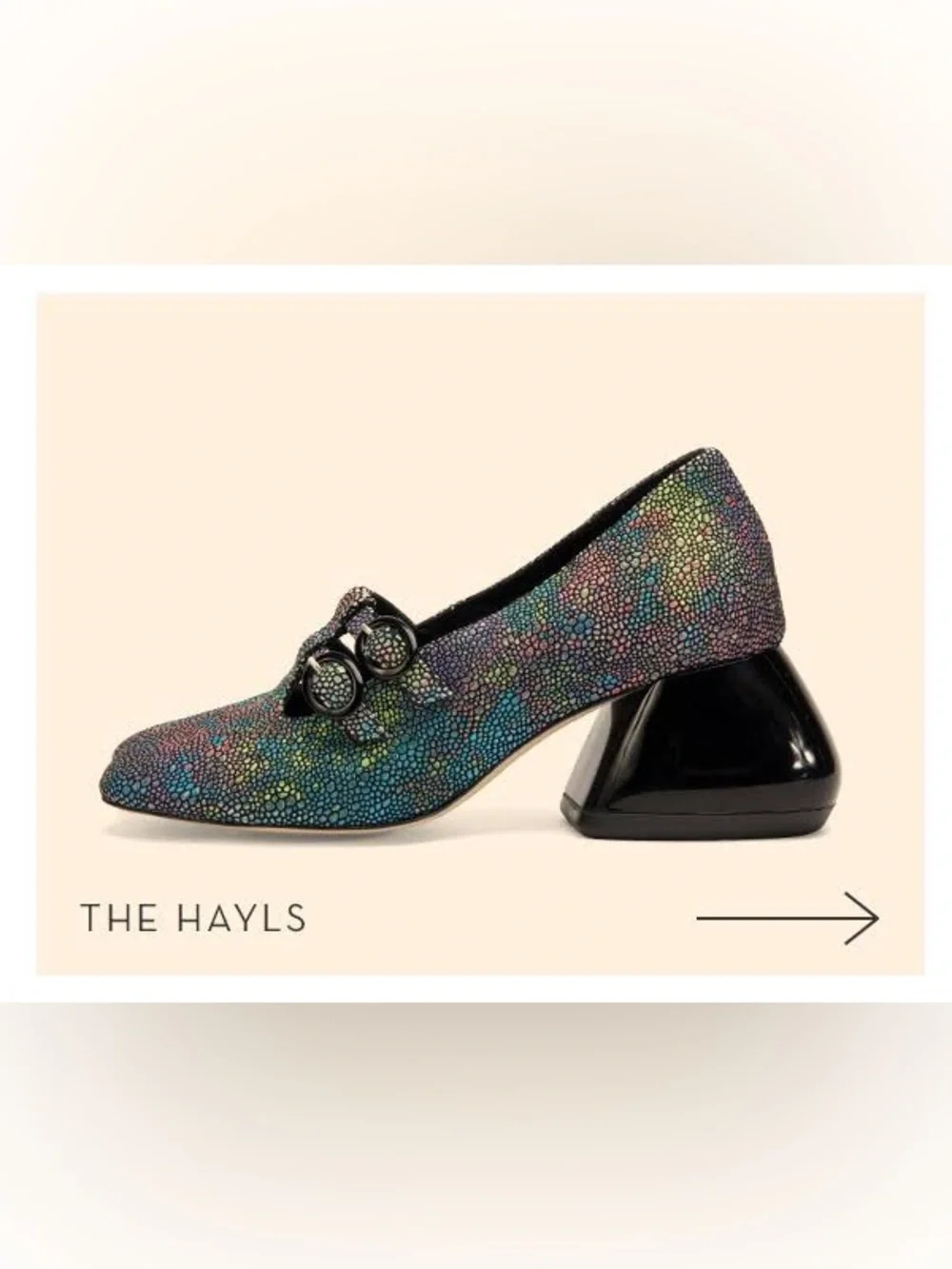 John Fluevog Prowess Hayls Multicolor Leather T-Strap Heels 6.5
